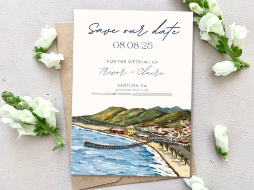Custom wedding save the date