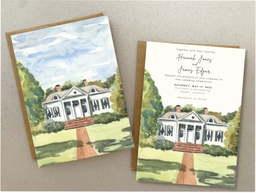 Custom wedding venue art